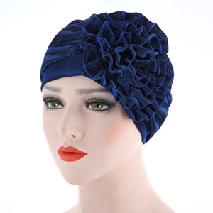 Wholesale monochrome side flower headscarf