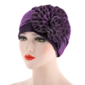 Wholesale monochrome side flower headscarf