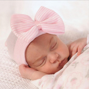 Wholesale large bow knit children head scarf
