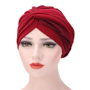 Two-tone pleat Muslim cheap head scarf