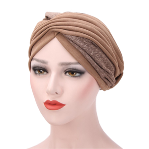 Two-tone pleat Muslim cheap head scarf