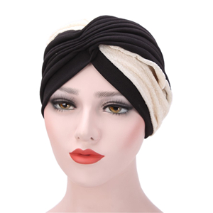 Two-tone pleat Muslim cheap head scarf