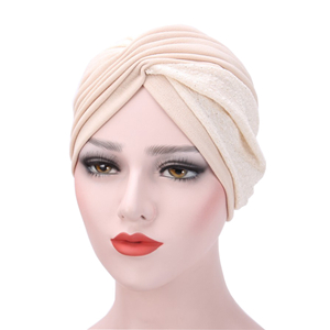 Two-tone pleat Muslim cheap head scarf