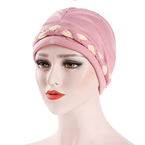 Two color plaited cotton Muslim headscarf cheap from china