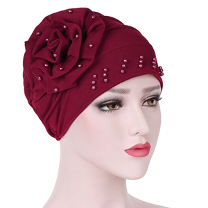 Plain coloured plaited beaded Muslim cheap headscarf