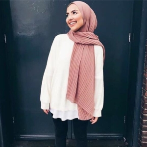 China wholesale Muslim solid color crumpled chiffon scarf