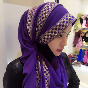 Pearl chiffon sacrifice long terms muslim headscarf