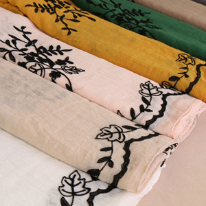 Cotton embroidered thin sunscreen cheap scarf