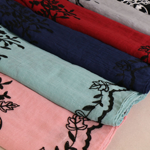 Cotton embroidered thin sunscreen cheap scarf
