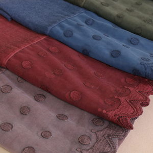 Splicing dot monochrome lace muslim long scarf cheap from china