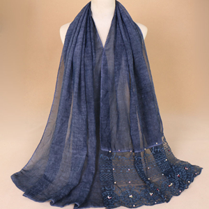Wholesale plain lace cotton stitching decorative scarf