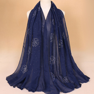 Monochrome shiny piece hot silver cotton cheap scarf