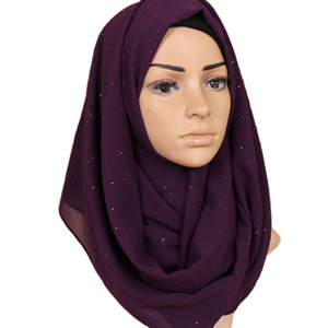 Muslim monochrome thin sequined pearl chiffon cheap headscarf