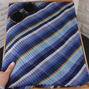 Wholesale striped pleated cotton sunscreen scarf