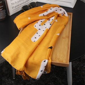 Wholesale yellow triangle geometry tassel sunscreen scarf
