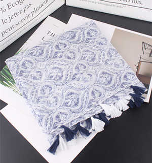 Bohemian cashew flower pattern cotton sunscreen scarf
