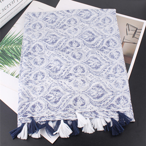 Bohemian cashew flower pattern cotton sunscreen scarf