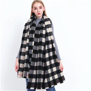 China wholesale wool plaid pattern decorative scarf