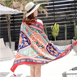 Wholesale tassel printing sunscreen decorative scarf