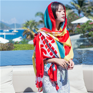 Wholesale tassel printing sunscreen decorative scarf