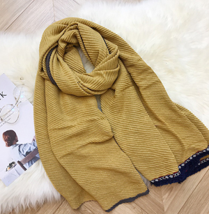 Wholesale cotton shawl pleated scarf China