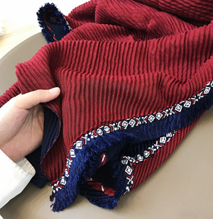 Wholesale cotton shawl pleated scarf China