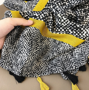 Wholesale ink tree shawl print flower cotton scarf