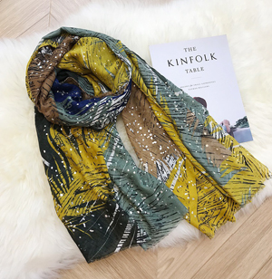 Wholesale Cotton scarf hot silver feather shawl China