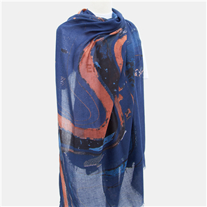 Wholesale rainbow stripe printed cotton decorative scarf