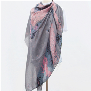 Wholesale rainbow stripe printed cotton decorative scarf