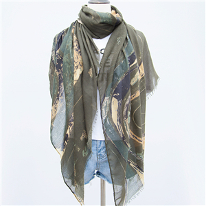 Wholesale rainbow stripe printed cotton decorative scarf