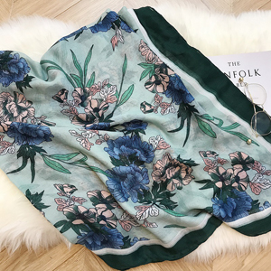Wholesale cotton scarf flower print shawl hangzhou