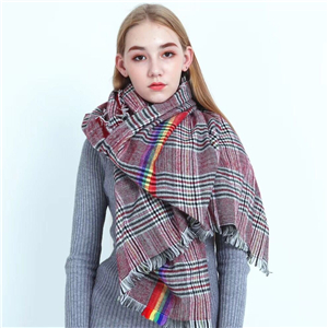 Cheap British color stripe plaid pattern warm scarf