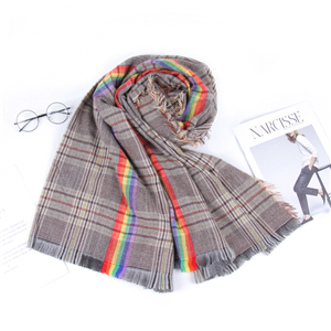 Cheap British color stripe plaid pattern warm scarf