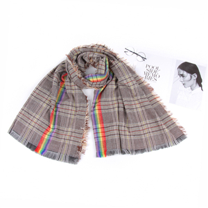 Cheap British color stripe plaid pattern warm scarf