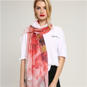 Wholesale floral print cotton decorative scarf