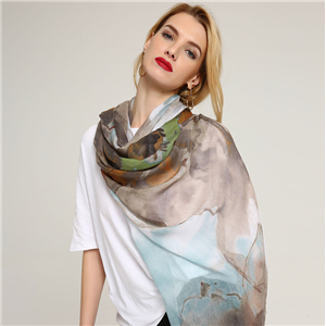 Wholesale floral print cotton decorative scarf