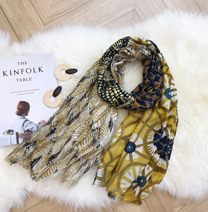 Cotton leaves hot stamp scarf woman winter shawl