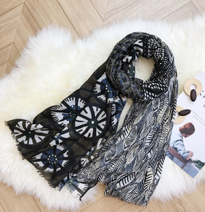 Cotton leaves hot stamp scarf woman winter shawl