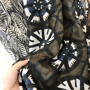 Cotton leaves hot stamp scarf woman winter shawl