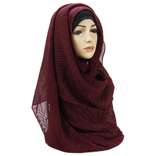 China hijab Arab headscarf crumpled woman cotton linen scarf