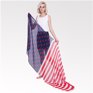 Cotton striped flag pattern scarf wholesale from China
