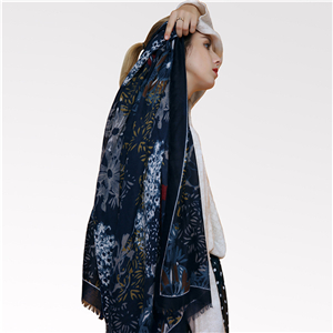 Fireworks pattern printed cotton decorative scarf