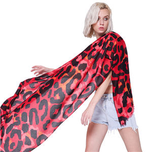 Wholesale big leopard pattern cotton sunscreen scarf