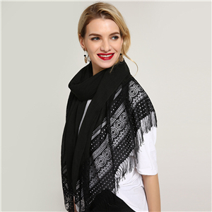 Wholesale long hair lace cotton decorative scarf