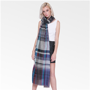 Wholesale plaid line pattern cotton decorative scarf