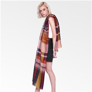 Wholesale plaid line pattern cotton decorative scarf