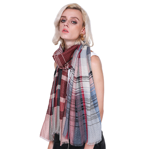 Wholesale plaid line pattern cotton decorative scarf