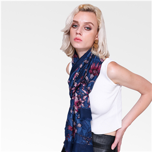 Small floral print cotton decorative cheap scarf