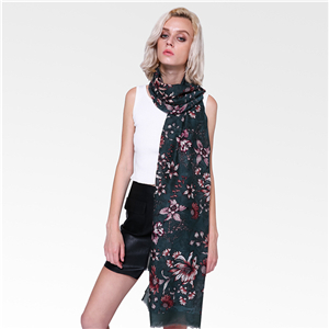 Small floral print cotton decorative cheap scarf